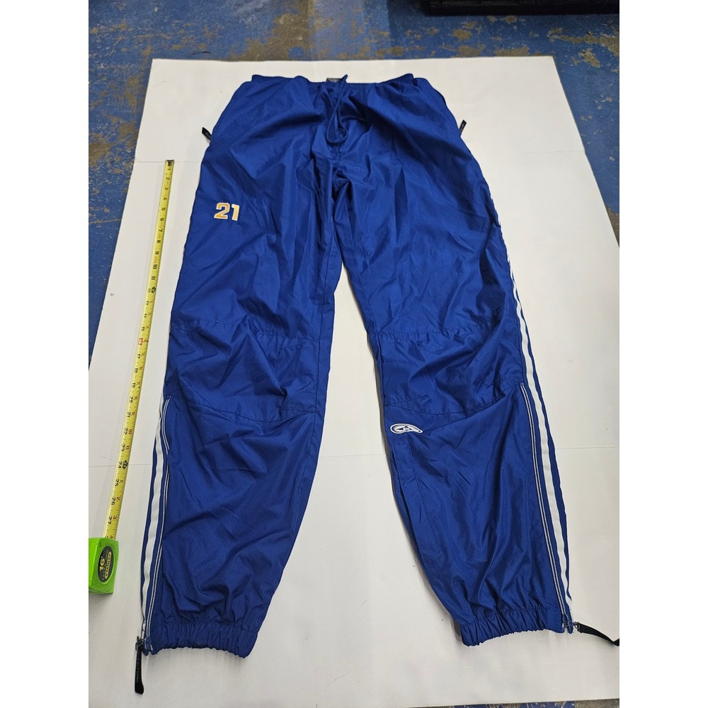 Easton Mens Large Blue Wind Pants Track Athletic Mesh Lined Zipper Cuffs #21